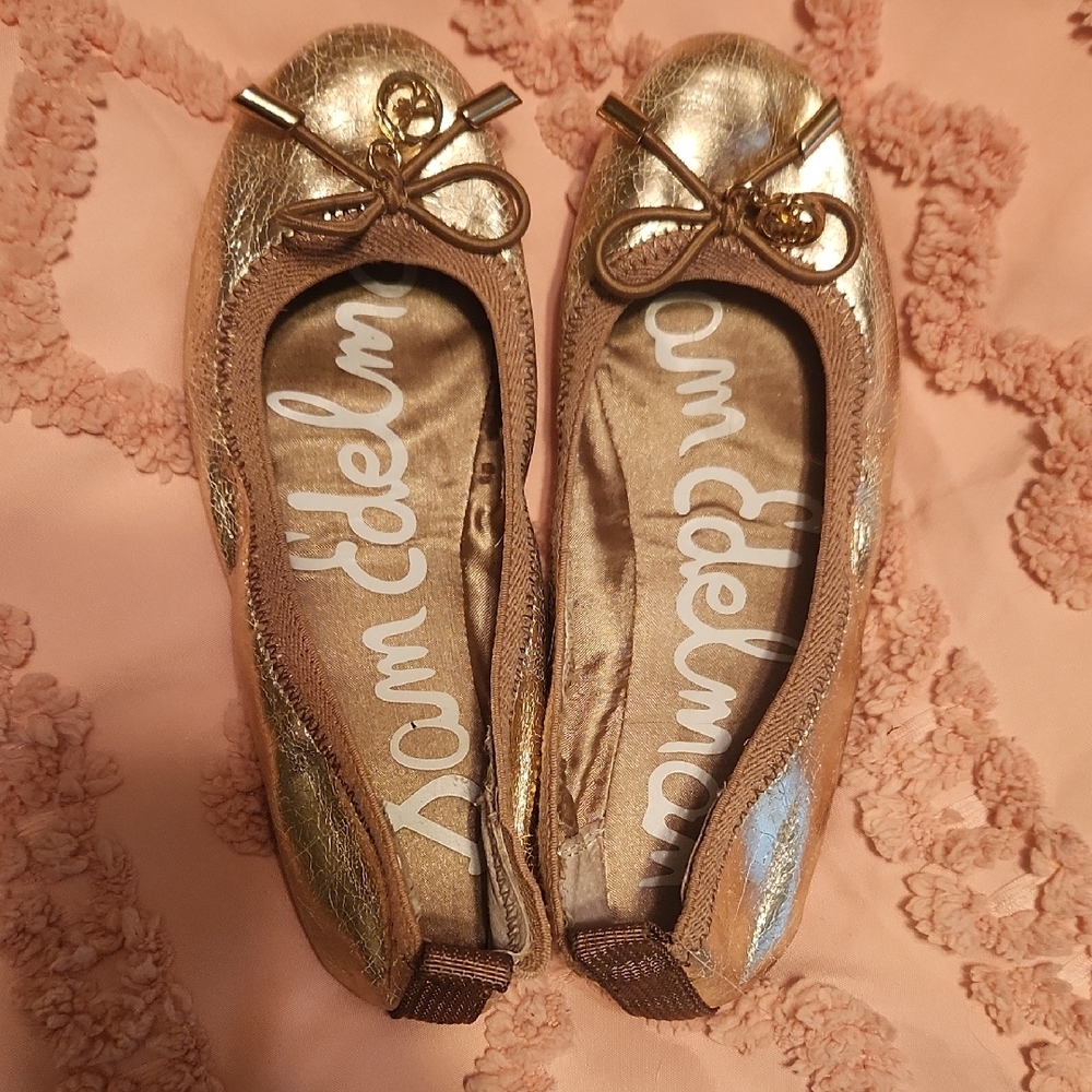 Sam Edelman Gold Ballet Flats